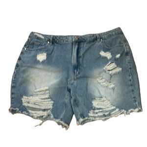 Madden NYC Jean Shorts, distressed, cotton denim, 21
